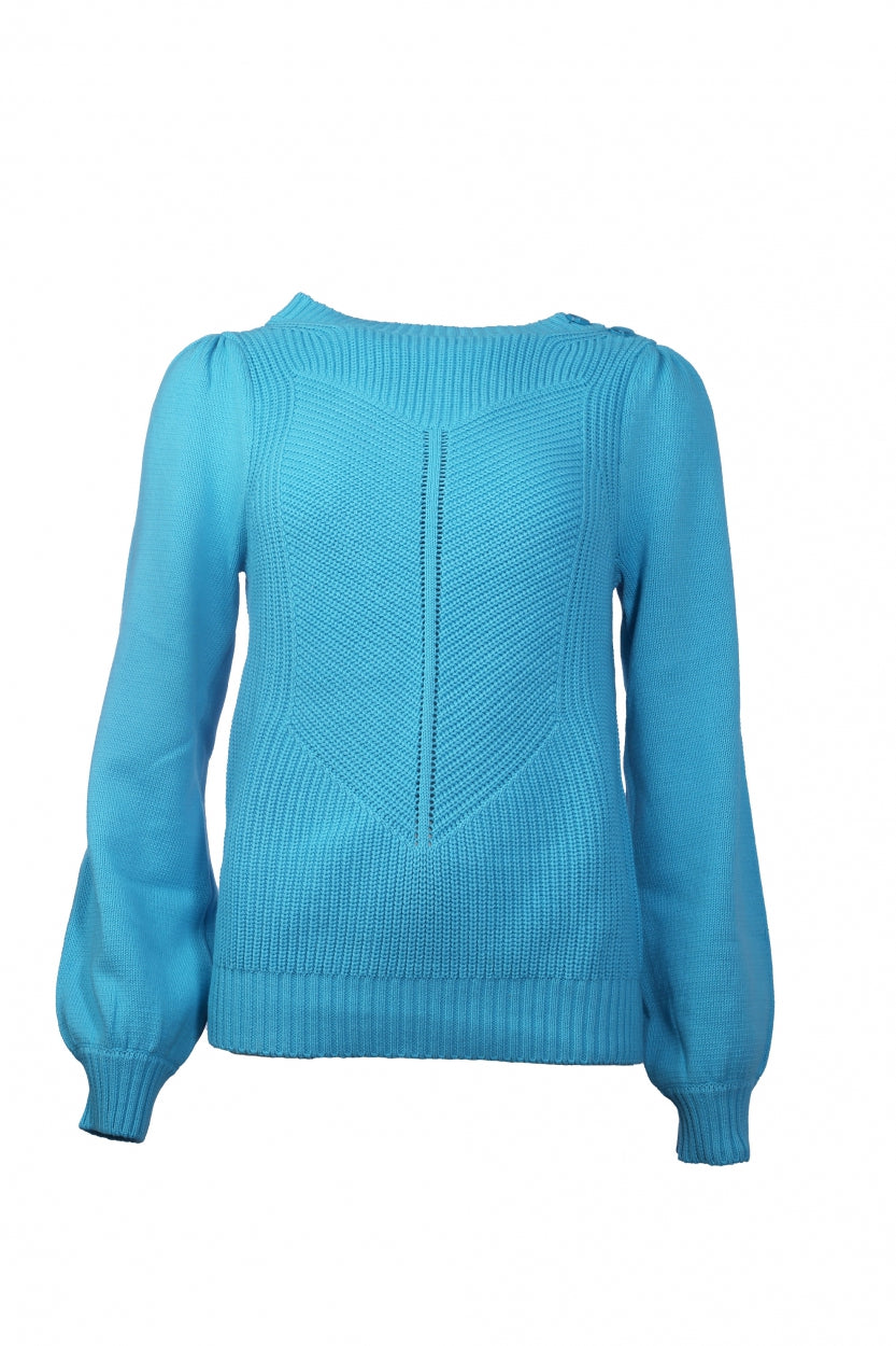 Suze LS Knitwear | Blue Atoll